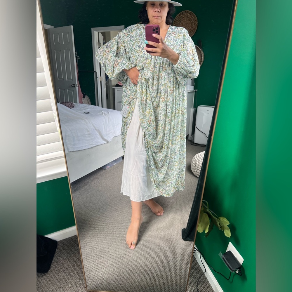 ASOS Floral Maxi Dress in Green and White - Picture 4 of 6